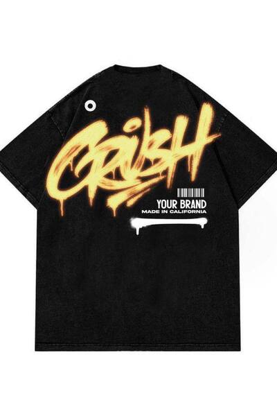 CLASSY.MODA Unisex Black Color Oversize Printed T-Shirt Streetwear Comfortabl...