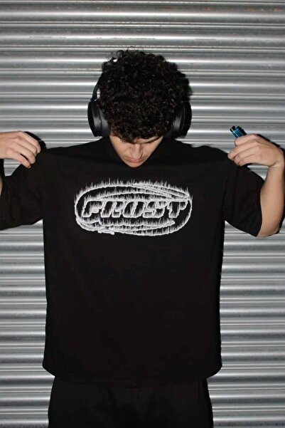 CLASSY.MODA Unisex Μαύρο Μπλουζάκι με στάμπα Oversize Streetwear Άνετη εφαρμο...