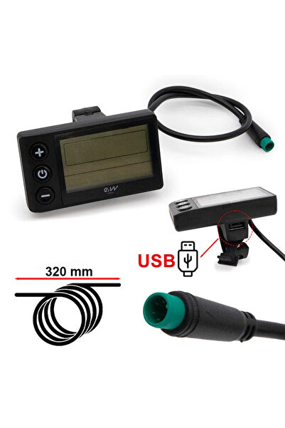 eWheel Display pentru trotineta/bicicleta electrica S866 cu port USB