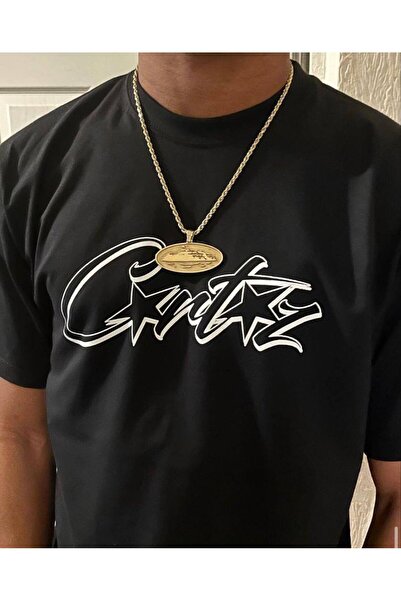 CLASSY.MODA Unisex Μαύρο Μπλουζάκι με στάμπα Oversize Streetwear Άνετη εφαρμο...