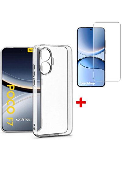 corcishop Poco F7 Camera Protected Silicone Back Case + Nano Unbreakable Flex...