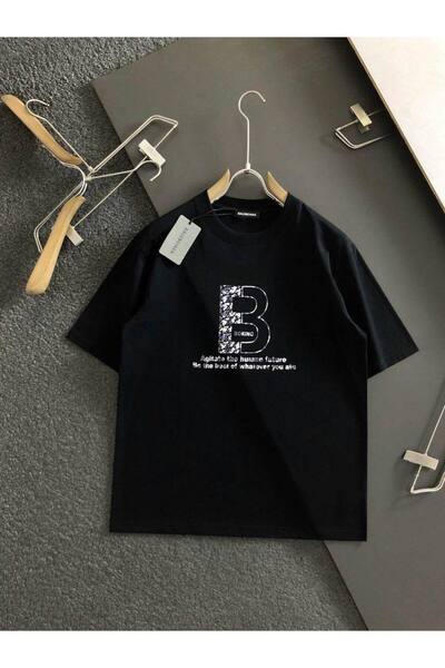 CLASSY.MODA Unisex Μαύρο Μπλουζάκι με στάμπα Oversize Streetwear Άνετη εφαρμο...