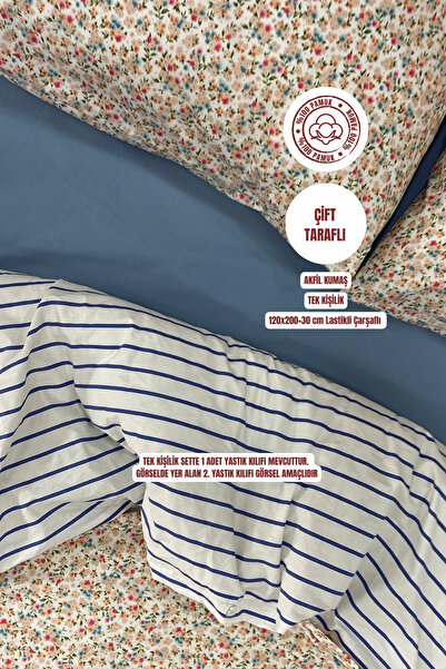 sutra Dream Series 100% Cotton Luxury Poplin Single Fitted Sheet Duvet Cover Set