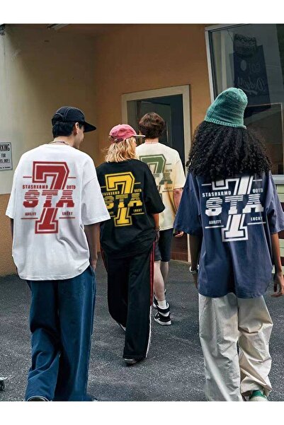 CLASSY.MODA Unisex Black Color Oversize Printed T-Shirt Streetwear Comfortabl...