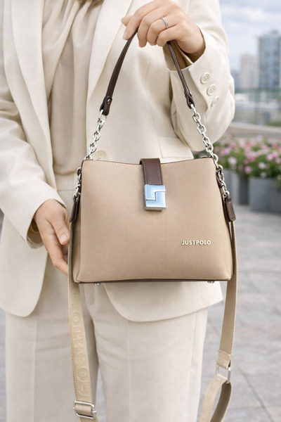 Just Polo JP Original Women's Burgundy Medium Size 4-Compartment Shoulder Bag