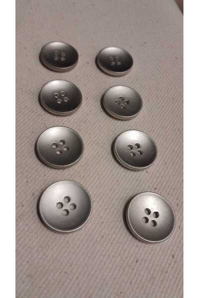 ILCARE Mat Nickel Plated Button 25 Size 15 mm 8 Pieces