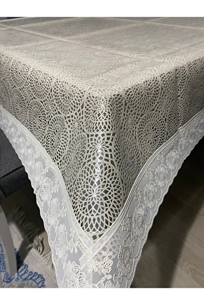 YEK HOME TEKSTİL 120cm X 150cm Liquid-Resistant Lace-Look Wipeable Tablecloth
