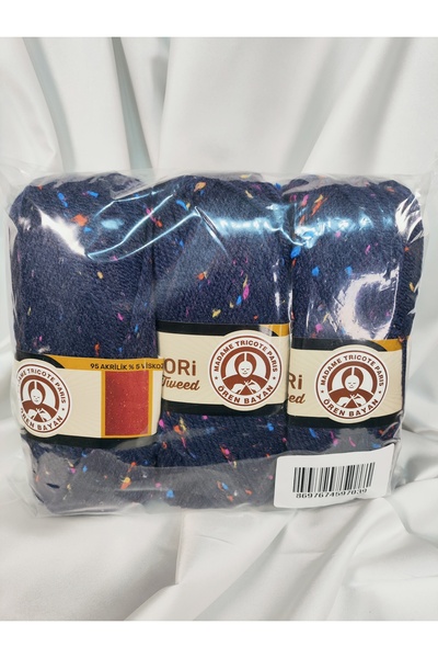 Ören Bayan FAVORİ TWEED Lacivert El Örgü İpi (3 Adet) - Renk: 019A