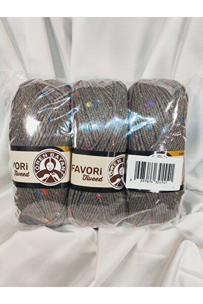 Ören Bayan FAVORİ TWEED Vizon El Örgü İpi (3 Adet) - Renk: 014A