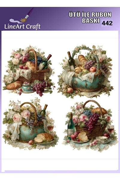 LİNEART Ütü İle Yapışan Rubon Transfer Baskı & Kumaş Transfer No:RB442-30x30cm