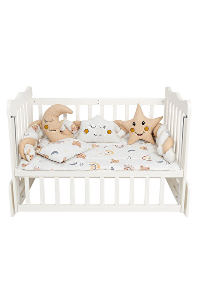 FISTIK BEBE 7 Piece Knitted Baby Sleeping Set 60X120 cm Crib Sleeping Set Ted...