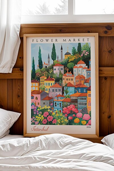 Saturn Istanbul Turkey Framed Painting Aesthetic Wall Decor for Travel Enthus...