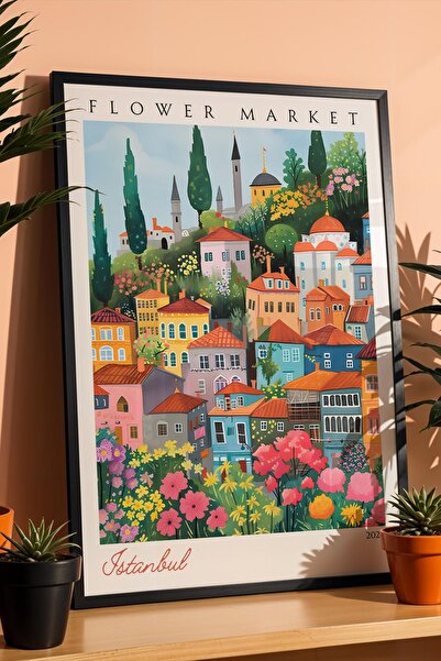 Saturn Istanbul Turkey Framed Painting Aesthetic Wall Decor for Travel Enthus...