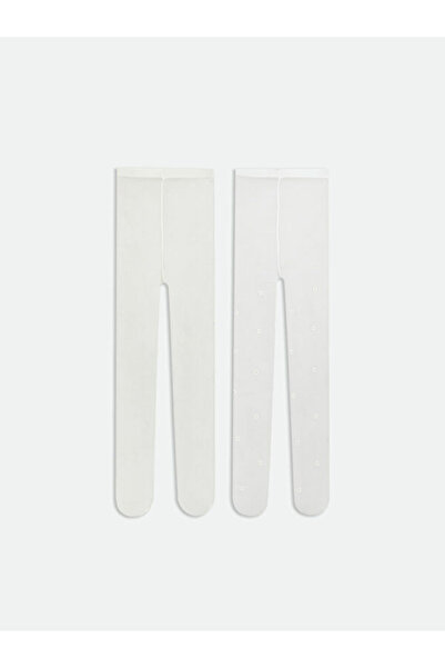 LC Waikiki Rmz Gi̇yi̇m Farkiyla Classic Baby Girl Pantyhose 2-Pack