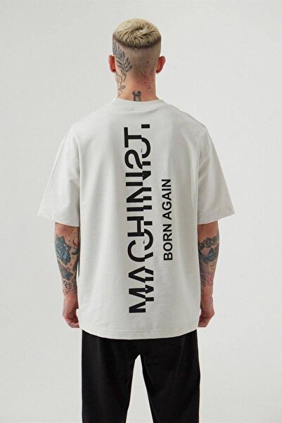 CLASSY.MODA Unisex Λευκό Υπερμεγέθη Μπλουζάκι με Στάμπα Άνετη Γραμμή Καθημερι...