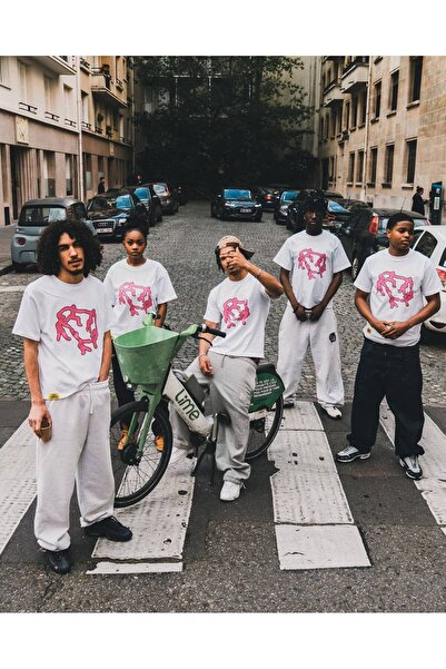 CLASSY.MODA Unisex Λευκό Υπερμεγέθη Μπλουζάκι με Στάμπα Άνετη Γραμμή Καθημερι...