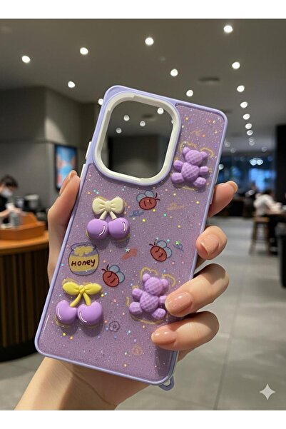 TECNOTREND Tecno Camon 20/20 PRO Uyumlu Kılıf Parlayan Simli Kabartma Figürlü...