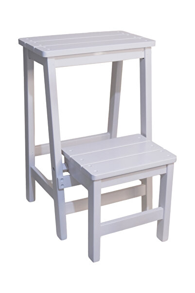 ARMES EV CONCEPT Ahşap Merdiven Tabure – Beyaz, 2 Basamaklı - Sağlam, Şık ve ...