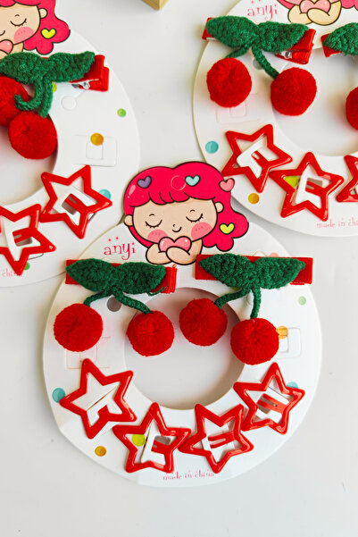 Nisankids 2 قطعة من مشابك الكرز المحبوكة، 4 قطع من مشابك النجمة القابلة للطي