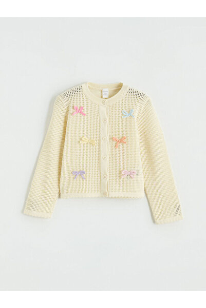 LC Waikiki Zero Roba Collar Bow Detailed Girls' Knitwear Cardigan from Uzg St...