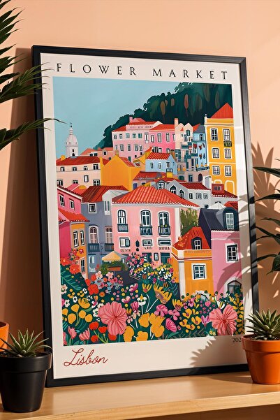 Saturn Tablou înrămat Lisabona Portugalia Iubitorii de călătorii Decor esteti...