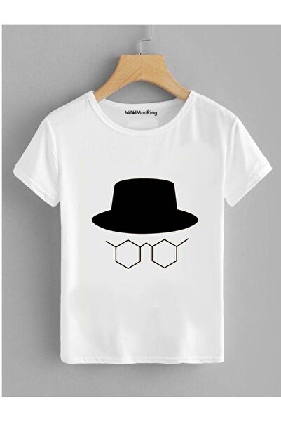 CLASSY.MODA Unisex Λευκό Υπερμεγέθη Μπλουζάκι με Στάμπα Άνετη Γραμμή Καθημερι...