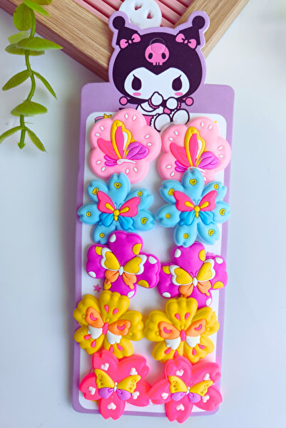 Nisankids Girl's Colorful Rubber Buckle with Butterfly Figure 5 Pairs 10 Pieces