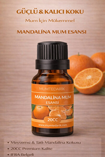 MUMTEDARİK Mandalina Kokulu Premium Mum Esansı 20 ml