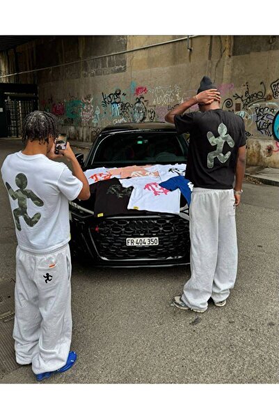 CLASSY.MODA Unisex White Oversize T-Shirt Printed Relaxed Fit Casual Streetwe...