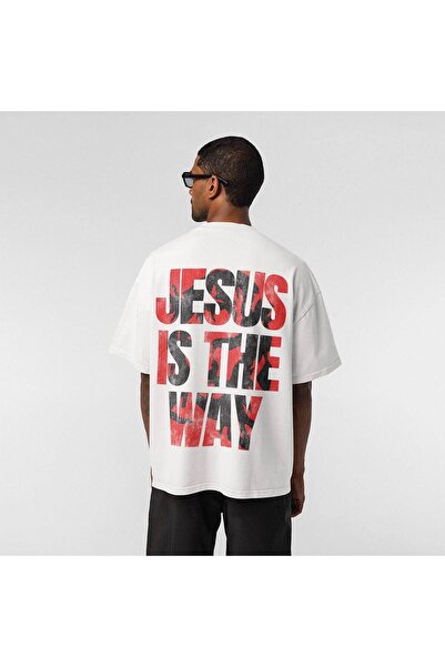 CLASSY.MODA Unisex Λευκό Υπερμεγέθη Μπλουζάκι με Στάμπα Άνετη Γραμμή Καθημερι...