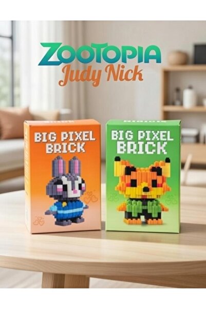 Home 2 li Big Pixel Bricks Mini Blok Oyuncak Seti – Nick Judy Piksel Blok Fig...