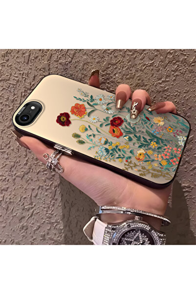 Hontinga iPhone 8 Compatible Silicone Edge Hard Back Anti-Fall Phone Case Flo...