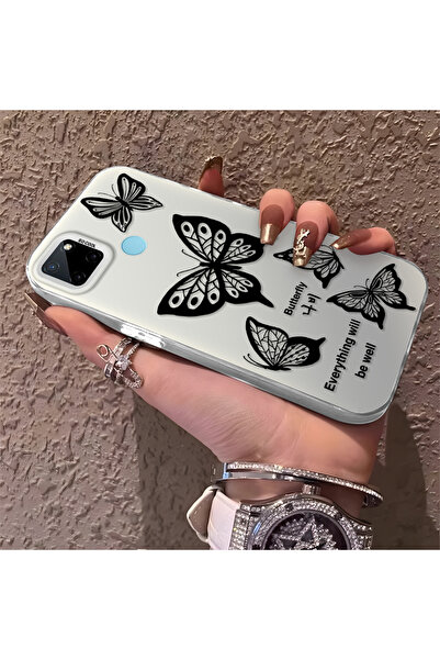 Hontinga حافظة هاتف Realme C21Y متوافقة مع حافة السيليكون الصلبة ومضادة للسقو...