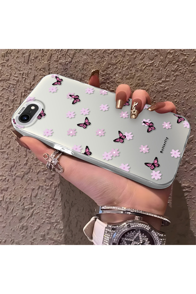 Hontinga iPhone 8 Compatible Silicone Edge Hard Back Anti-Fall Phone Case Lit...