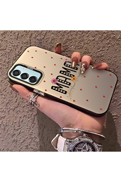 Hontinga حافظة هاتف سامسونج جالاكسي M15 متوافقة مع حافة السيليكون الصلبة ومضا...