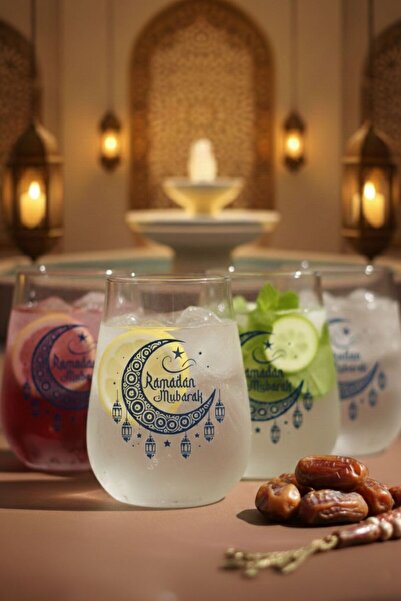 Caga Home CAGA Pinterest 4’lü Ramazan Temalı Cam Bardak Seti 350 ml – Hayırlı...