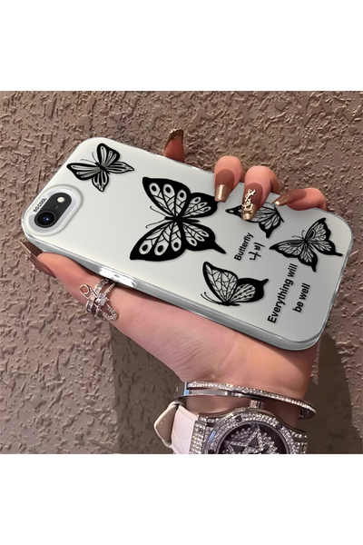 Hontinga iPhone 8 Compatible Silicone Edge Hard Back Anti-Fall Phone Case Col...