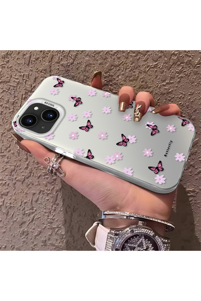 Hontinga iPhone 15 Plus Compatible Silicone Edge Hard Back Anti-Fall Phone Ca...