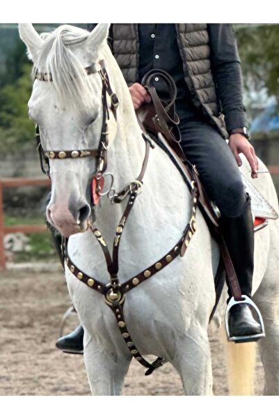 EL YAPIMI Pirinç Madenli Başlık Dizgin Göğüslük Martingal Set