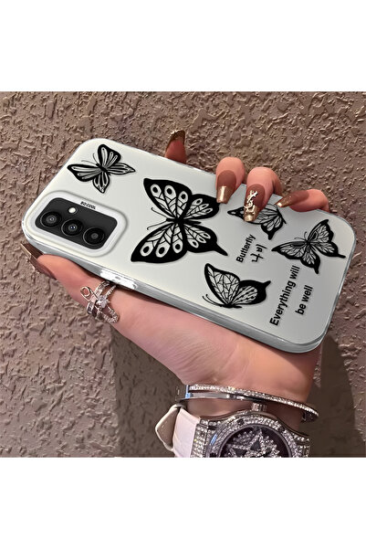 Hontinga حافظة هاتف سامسونج جالاكسي M23 متوافقة مع حافة السيليكون الصلبة ومضا...