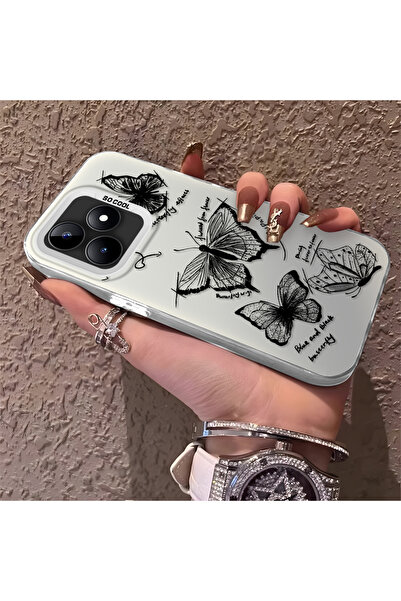 Hontinga حافظة هاتف Realme C53 متوافقة مع الحواف السيليكونية الصلبة والمضادة ...