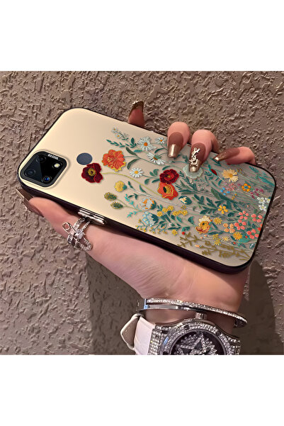 Hontinga حافظة هاتف Realme C25 متوافقة مع الحواف السيليكونية الصلبة والمضادة ...