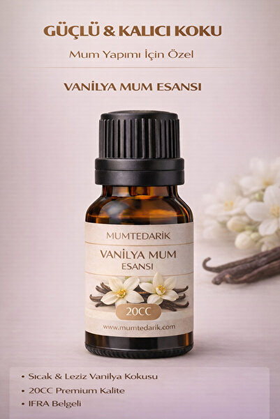 MUMTEDARİK Vanilya Kokulu Premium Mum Esansı 20 ml