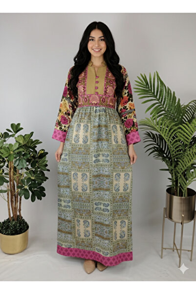 ASIAN Sara's Jalabiya is a long, elegant, heritage-style jalabiya with multip...