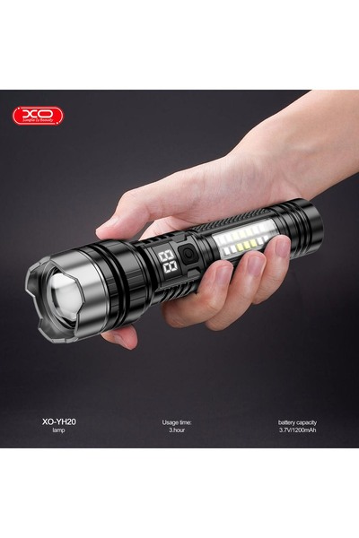 Xo -YH20 1200 mAh Dijital Ekranlı Teleskopik Zoomlu El Feneri
