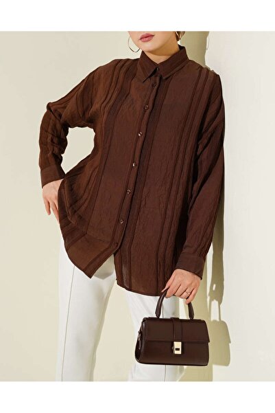 Burcia Honeycomb Striped Oversize Shirt