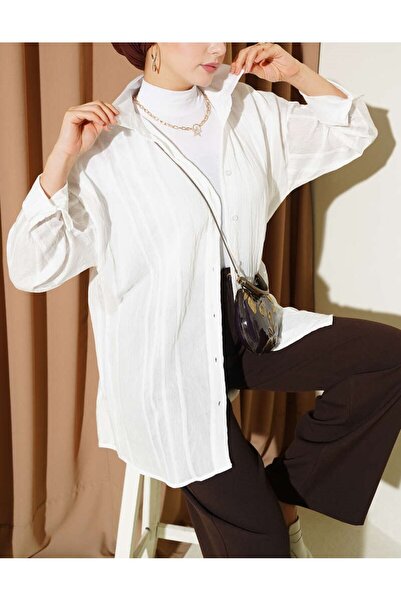Burcia Honeycomb Striped Oversize Shirt
