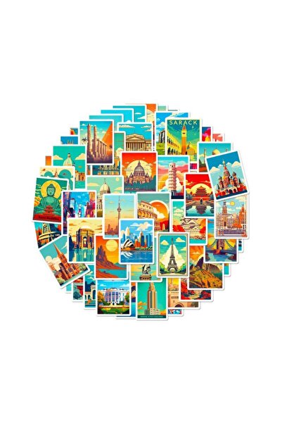 OEM Set of 100 Stickers with World Map