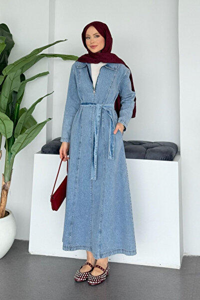 Hazamoda Atlas Denim Dress Ice Blue (Pre-Order)