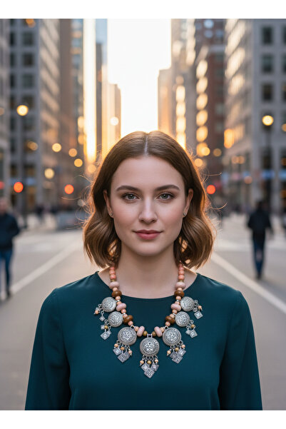 Moda Accessories Ethnic Bohemian Large Necklace – Antique Silver Look Women's...